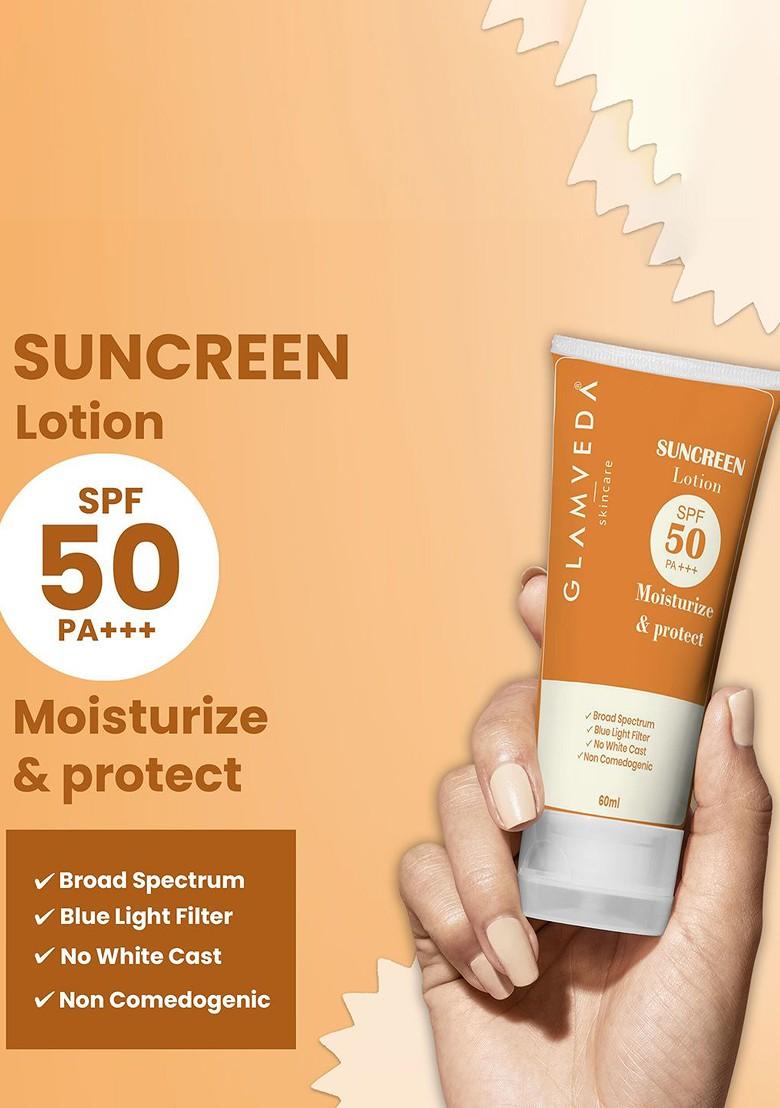Glamveda Water Sweat Resistant Spf 50 Pa Sunscreen Lotion 60Ml