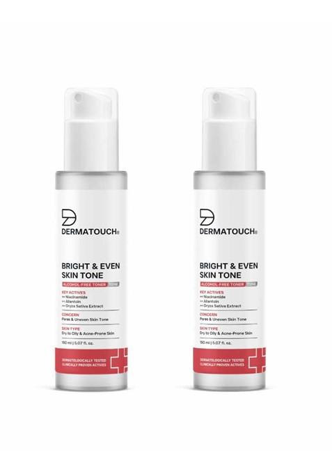 Dermatouch Set Of 2 Bright Even Skin Tone Alcohol Free Toner 150 Ml Each