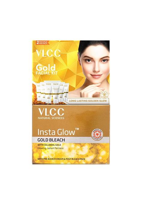 Vlcc Set Of Gold Single Facial Kit 60 G Insta Glow Bleach 30
