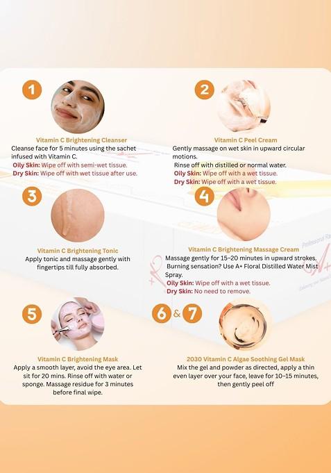 A Professional Range 10 Step Vitamin C Korean Glass Facial Monodose Kit 300 G