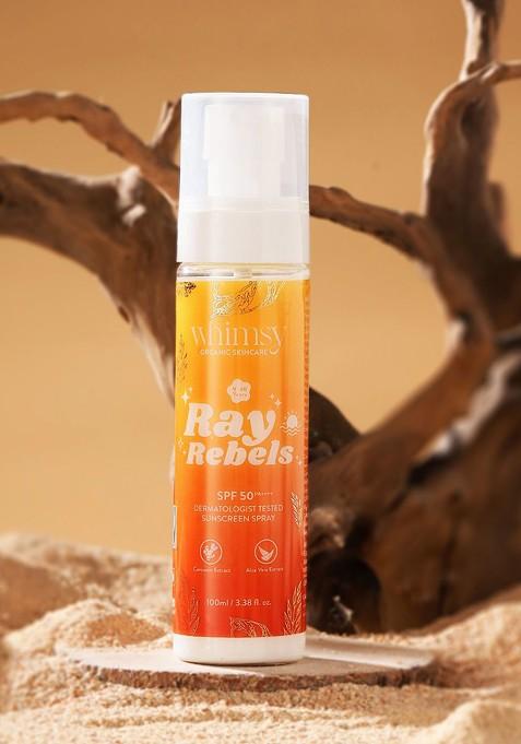 Whimsy Beauty Ray Rebels Spf50 Sunscreen Spray With Curcumin Aloevera 100 Ml
