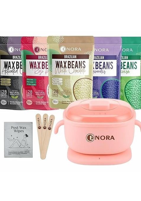 Enora Set Of 5 Wax Beans 50 G Each With Heater Wooden Spatulas Post Wipes