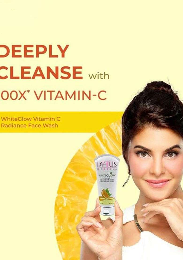 Lotus Herbals Set Of 3 White Glow Vitamin C Radiance Face Wash 100G Each - Indya