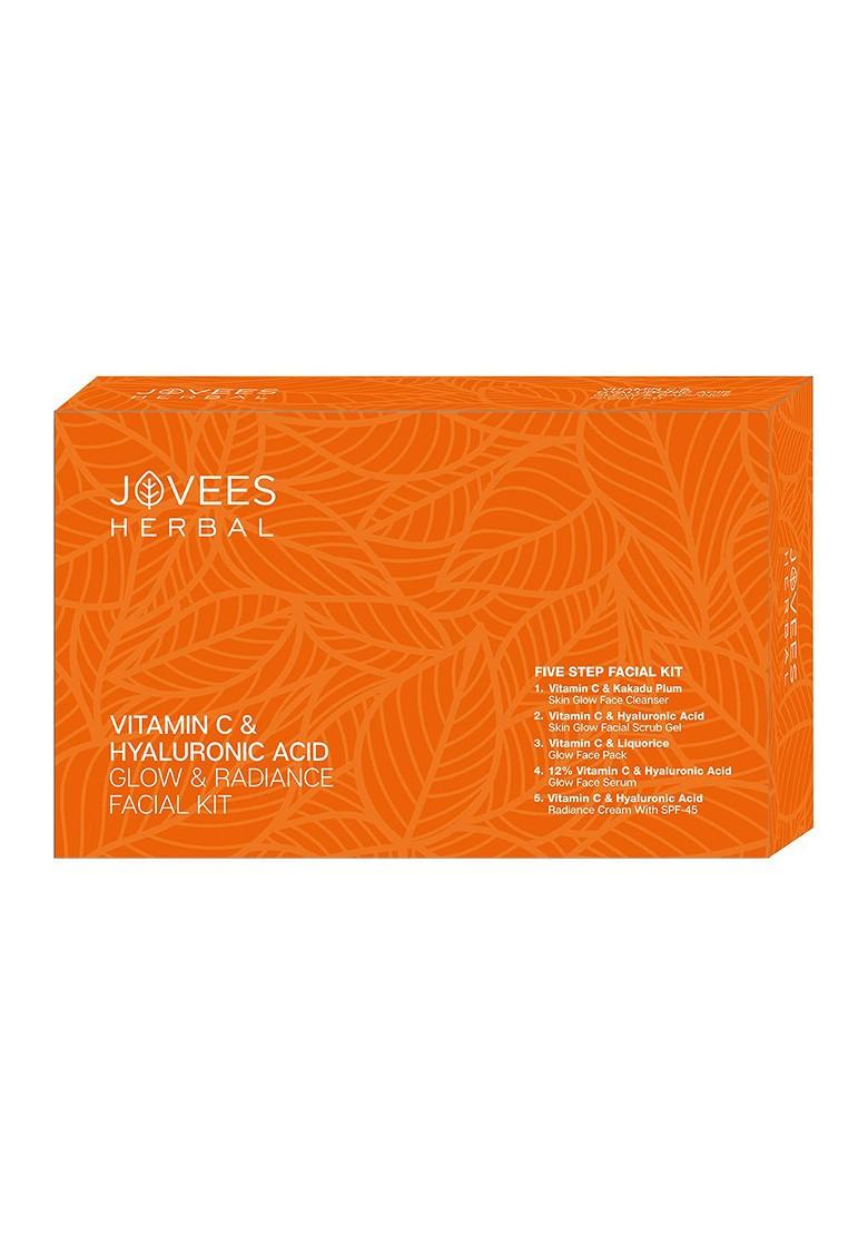 Jovees Herbal Vitamic C Hyaluronic Acid Glow Radiance 5 Steps Facial Kit 215G