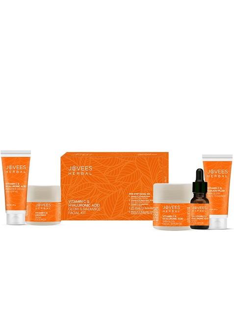 Jovees Herbal Vitamic C Hyaluronic Acid Glow Radiance 5 Steps Facial Kit 215G