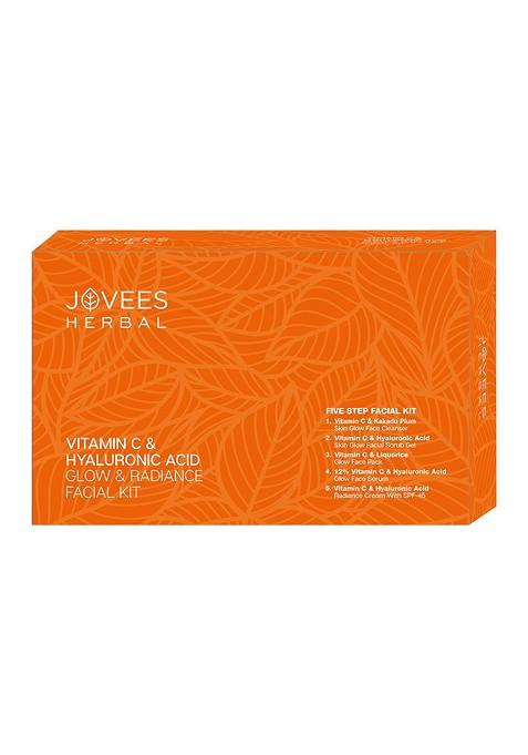 Jovees Herbal Vitamic C Hyaluronic Acid Glow Radiance 5 Steps Facial Kit 215G