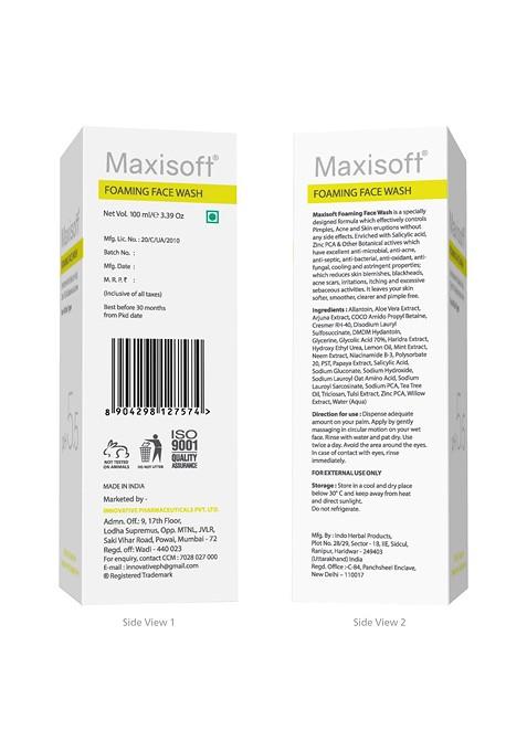 Maxisoft Set Of 2 Anti Acne Pimple Foaming Face Wash 100Ml Each