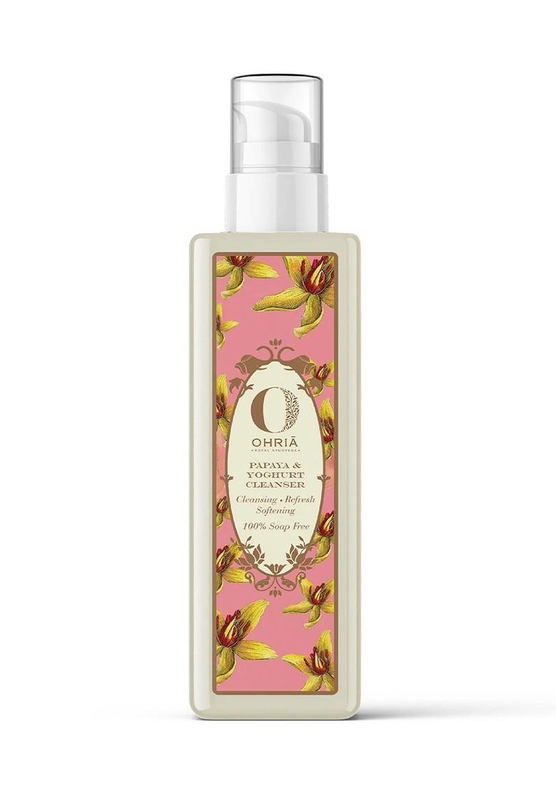 Ohria Ayurveda 100 Soap Free Papaya Yoghurt Moisturizing Facial Cleanser 200 Ml