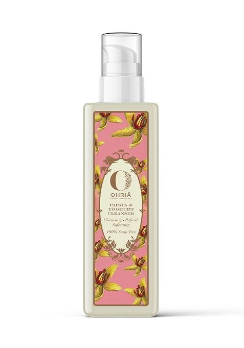 Ohria Ayurveda 100 Soap Free Papaya Yoghurt Moisturizing Facial Cleanser 200 Ml