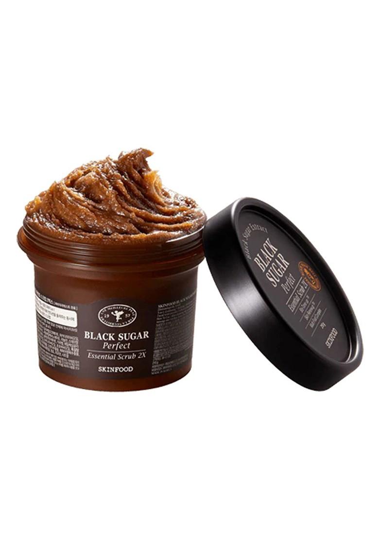 Skinfood Black Sugar Perfect Essential Scrub 2X With Rice Wine Macadamia Seed Oil 210G