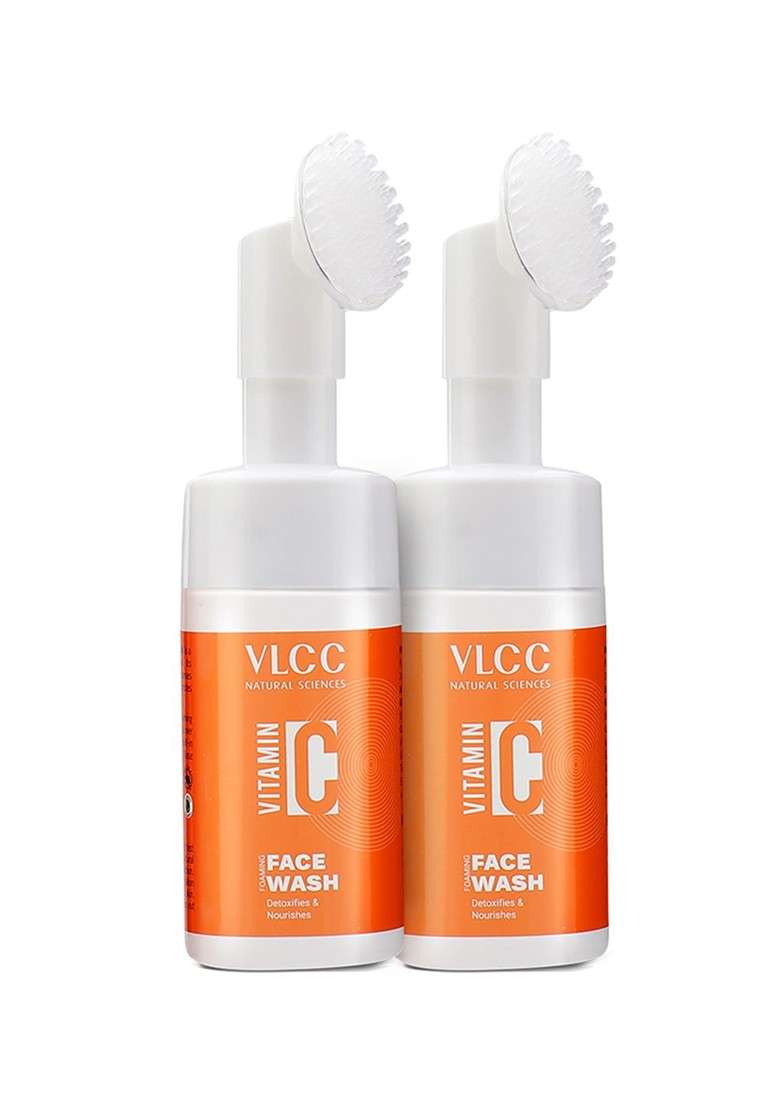 Vlcc Set Of 2 Vitamin C Detoxifying Nourishing Foaming Face Wash 100 Ml Each - Indya