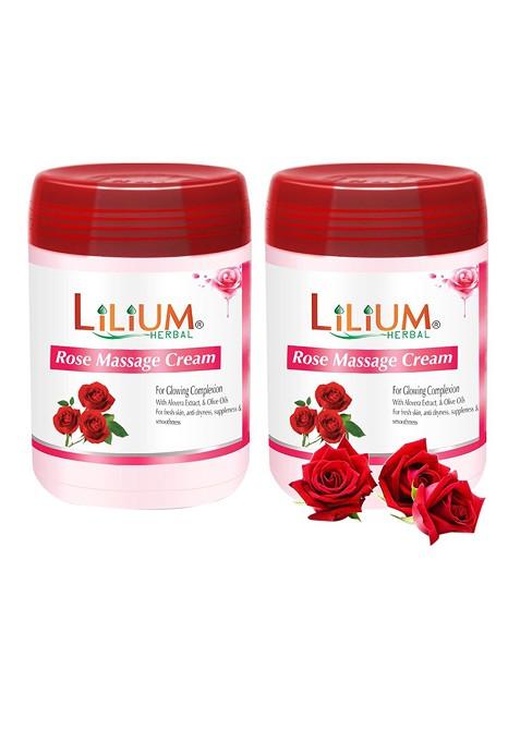 Lilium Set Of 2 Rose Massage Cream