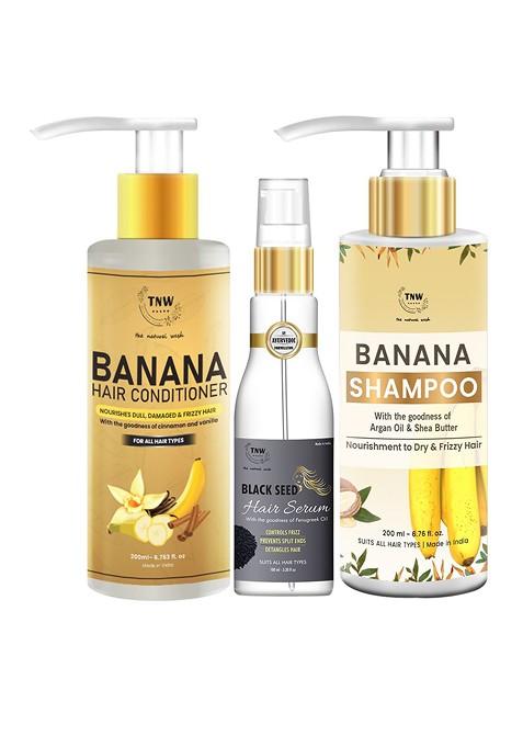 Tnw The Natural Wash Banana Shampoo With Black Seed Serum Conditioner