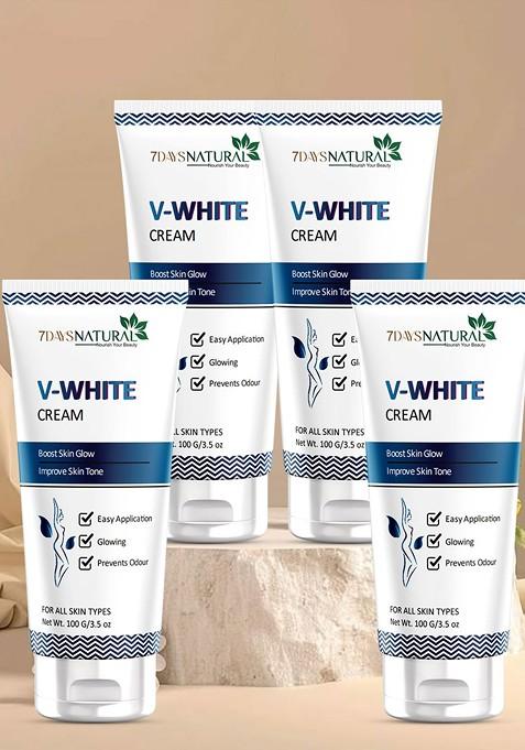 7Daysnatural Set Of 4 V White Intimate Area Brightening Cream 100 Gm Each