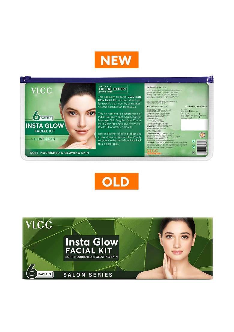 Vlcc Salon Series Instaglow Facial Kit 252G And Anti Tan 300G - Indya