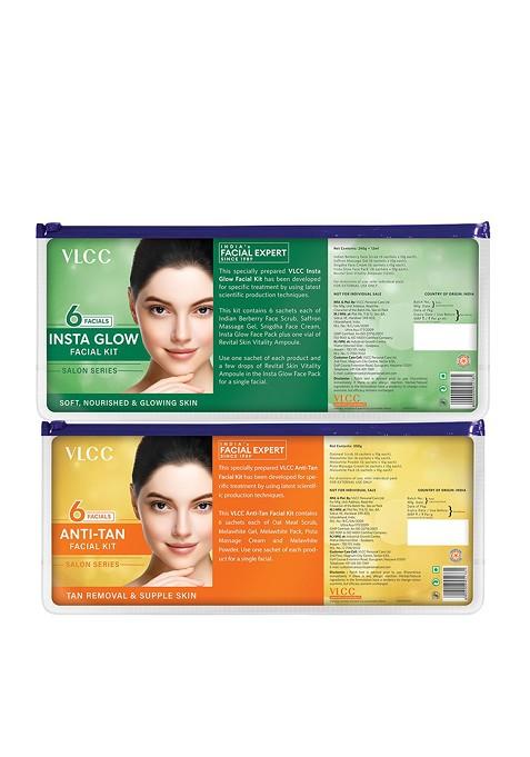 Vlcc Salon Series Instaglow Facial Kit 252G And Anti Tan 300G