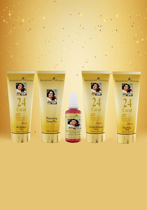 Shahnaz Husain 24 Carat Gold Skin Radiance Timeless Youth Kit