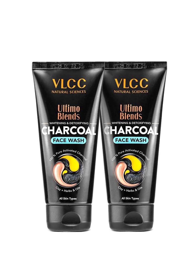 Vlcc Set Of 2 Ultimo Blends Whitening Detoxifying Charcoal Face Wash 100 Ml Each - Indya