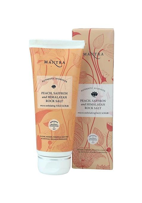 Mantra Herbal Men Peach Saffron Himalayan Rock Salt Micro Exfoliating Face Scrub 100Ml