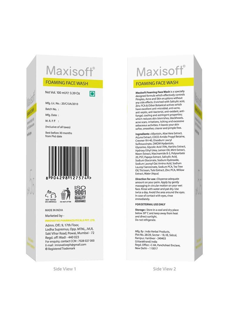 Maxisoft Set Of 3 Anti Acne Pimple Foaming Face Wash 100 Ml Each