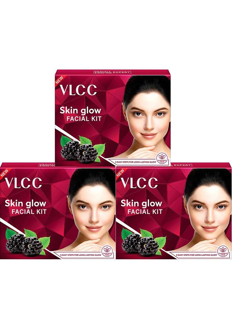 Vlcc Set Of 3 Skin Glow Facial Kit 25 G Each - Indya