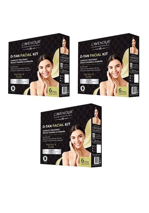 L'Avenour Set Of 3 D Tan 6 Steps Facial Kit With Vitamin E Niacinamide 30 Ml Each