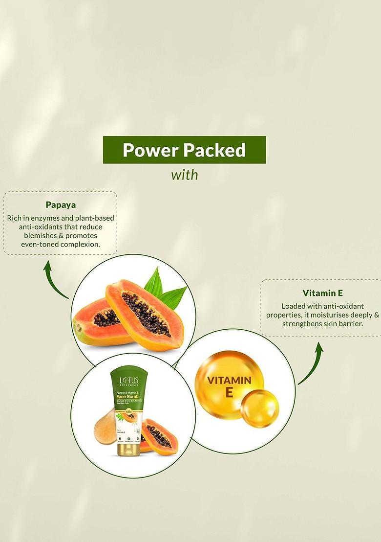 Lotus Botanicals Set Of 3 Papaya Vitamin E Brightening Face Scrub 100G Each