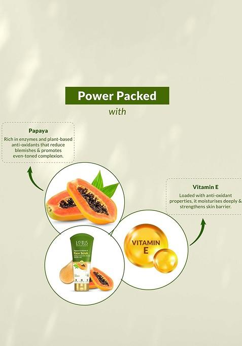 Lotus Botanicals Set Of 3 Papaya Vitamin E Brightening Face Scrub 100G Each