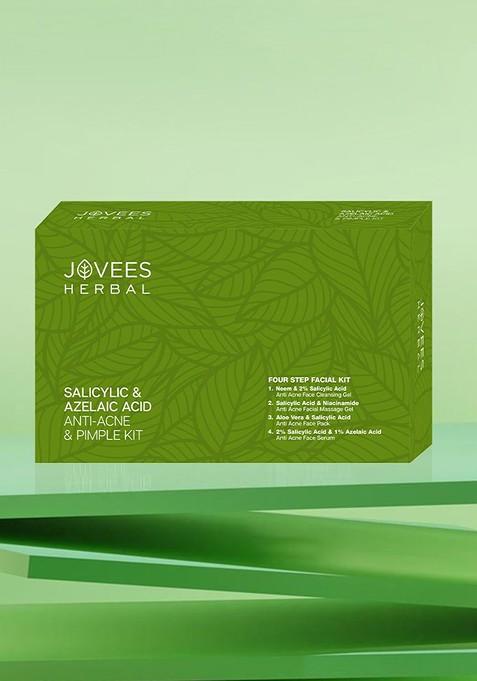 Jovees Set Of 4 Salicylic Azelaic Acid Anti Acne Pimple Facial Kit 215 G