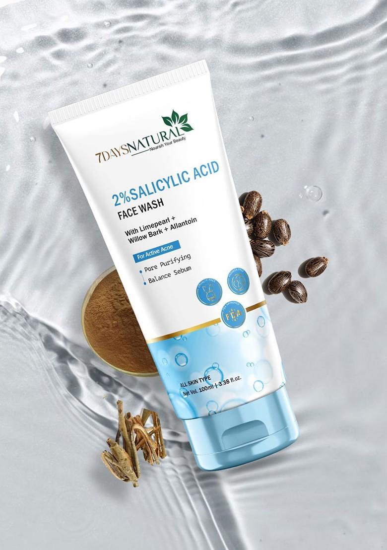 7Daysnatural Natural 2 Salicylic Acid Face Wash For Oily Skin 100 Ml