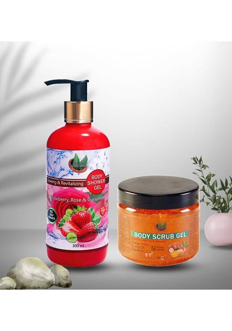 Naturenova Herbals Set Of Shower Gel 300Ml Body Scrub 200Ml