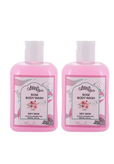 Mirah Belle Pack Of 2 Pink Rose Dry Skin Body Wash 250 Ml