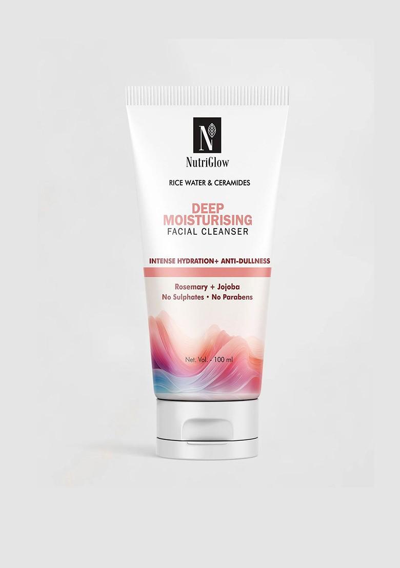 Nutriglow Rice Water Ceramides Deep Moisturising Facial Cleanser With Jojoba 100 Ml