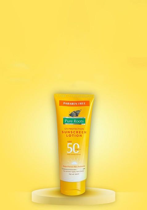 Pure Roots Uv Protection Sunscreen Lotion Spf 50 Pa 100 Ml