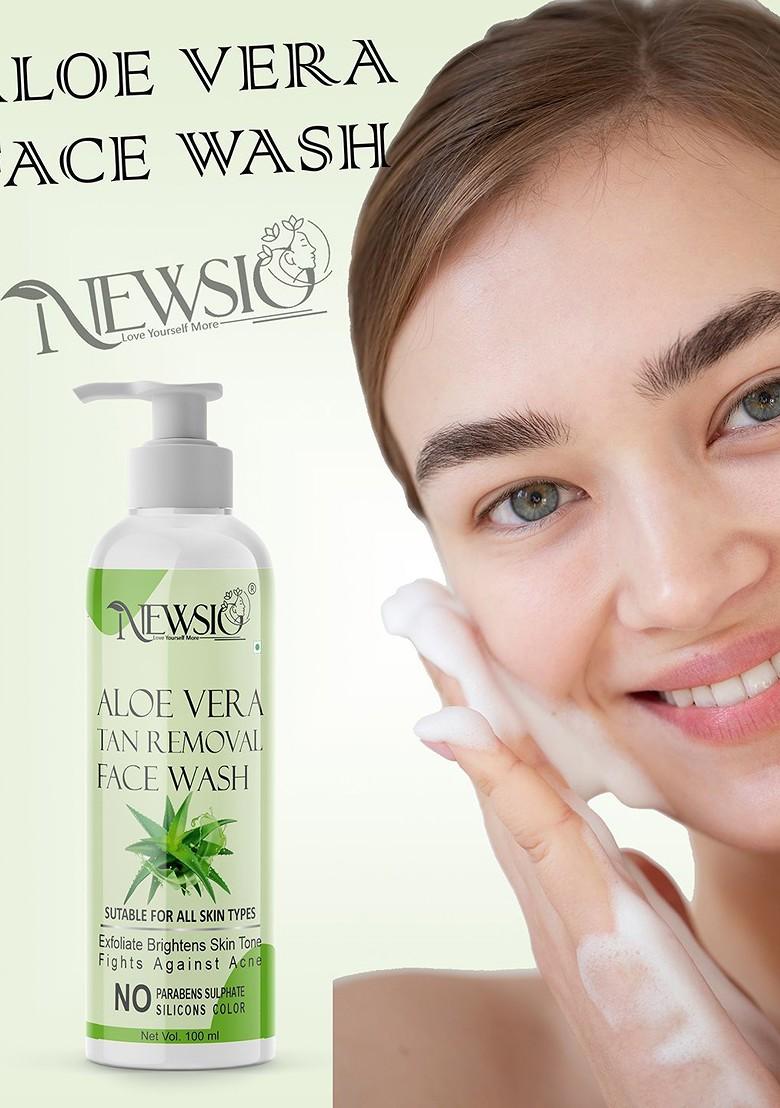 Newsio Set Of 4 Aloe Vera Tan Removal Face Wash 100 Ml Each