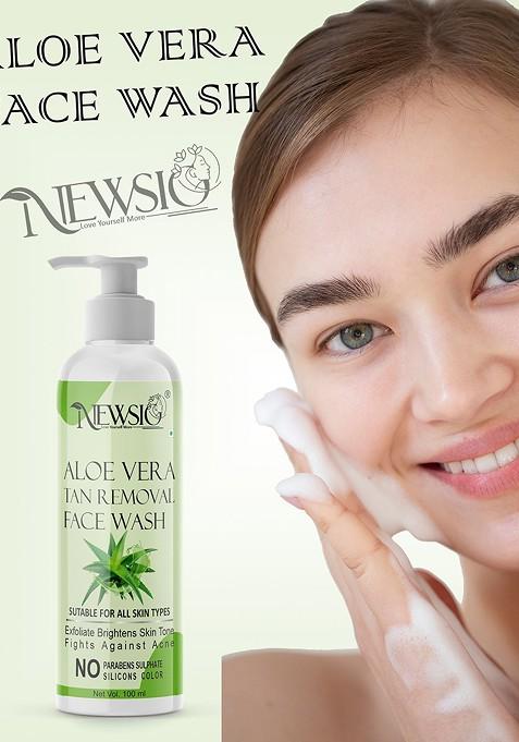 Newsio Set Of 4 Aloe Vera Tan Removal Face Wash 100 Ml Each