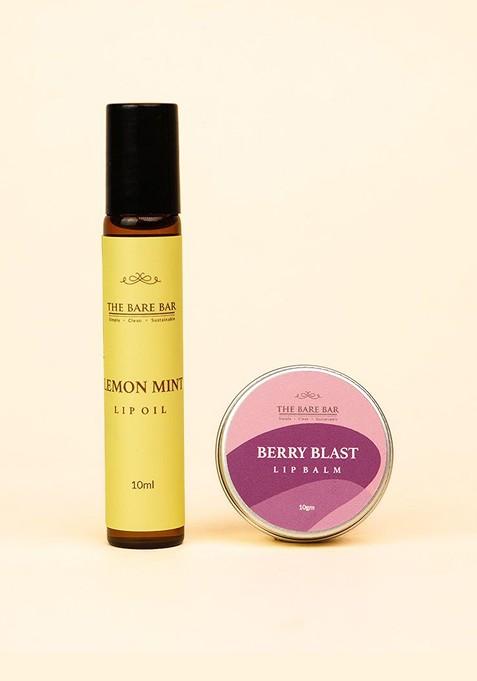 The Bare Bar Set Of 2 Berry Blast Lip Balm Lemon Mint Oil