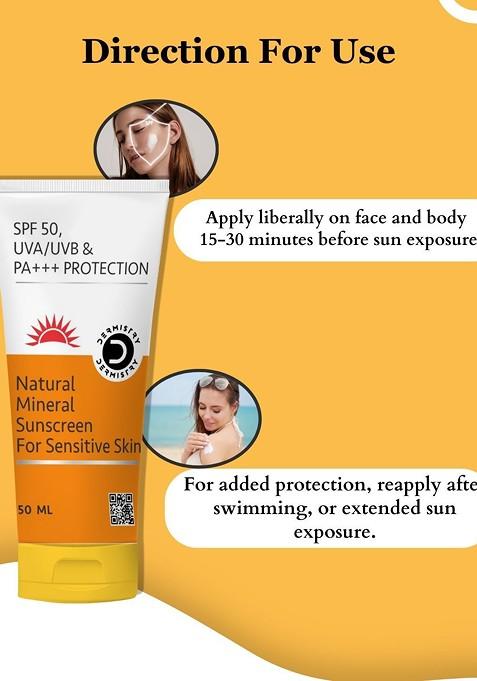 Dermistry Natural Mineral Water Based Spf50 Sunscreen 50Ml
