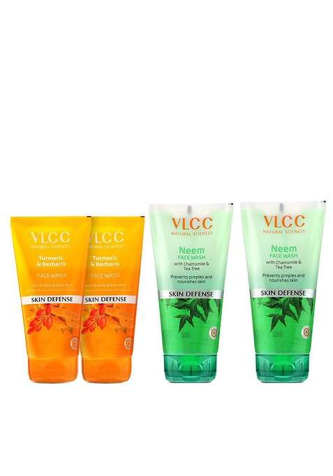 Vlcc Skin Defense Face Wash Combo 2Pcs Turmeric Berberis Neem 150Ml Each