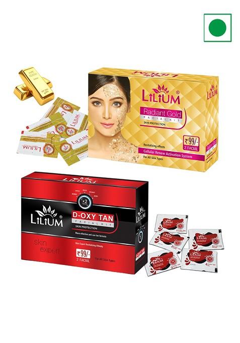 Lilium D Oxy Tan Gold Facial Kit For Cellular Renew Activation System 60G Each