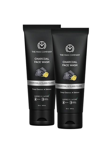 The Man Company Set Of 2 Activated Charcoal Face Wash With Ylang 50Ml Each