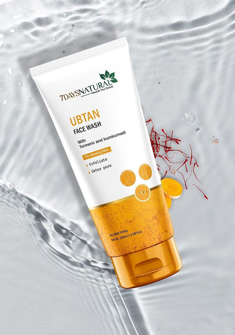 7Daysnatural Natural Ubtan Face Wash With Turmeric Saffron 100Ml