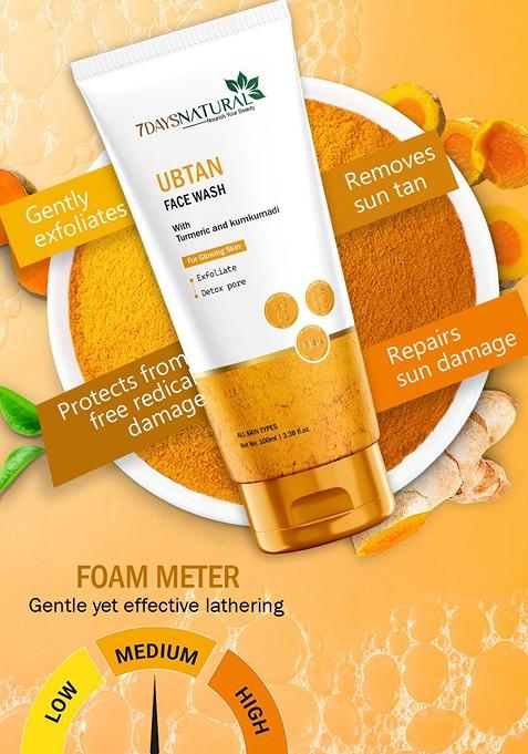 7Daysnatural Natural Ubtan Face Wash With Turmeric Saffron 100Ml