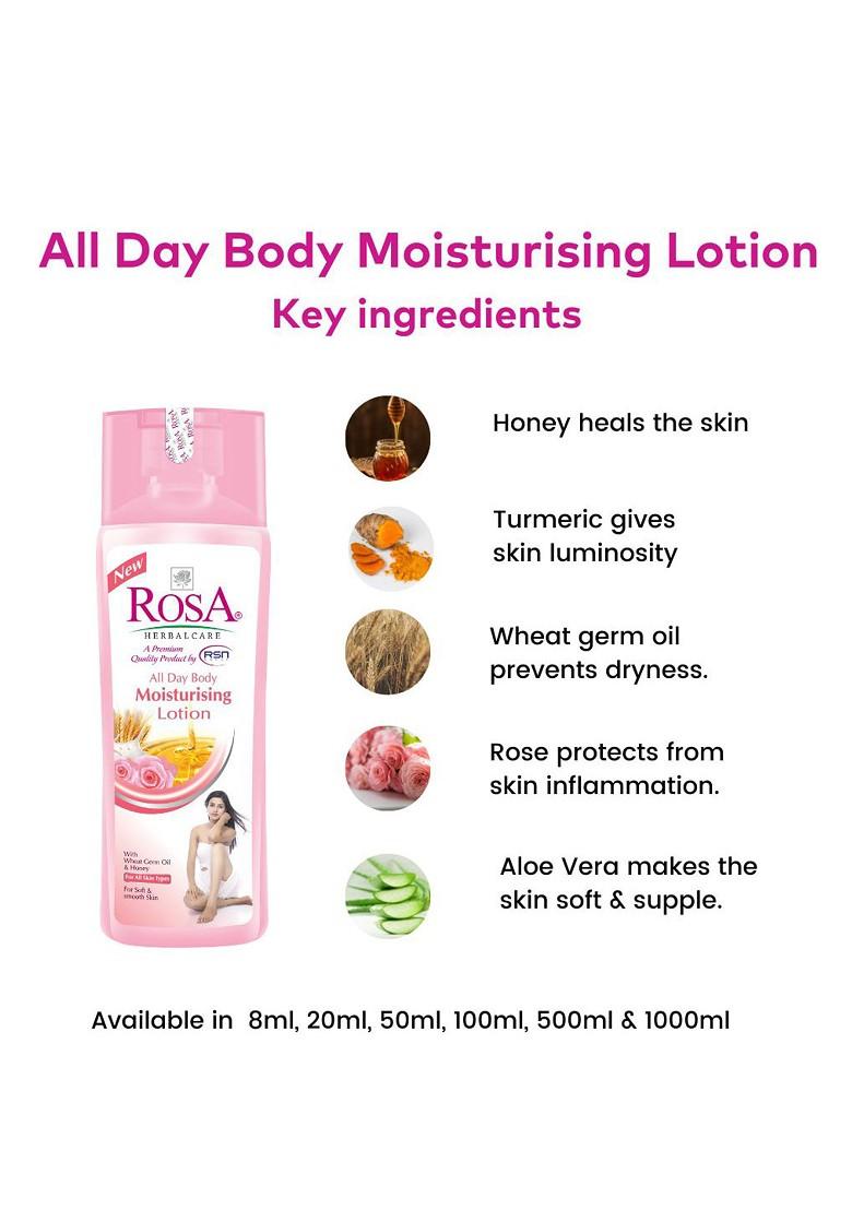 Rosa All Day Body Moisturising Lotion With Rose Honey Aloevera 300Ml