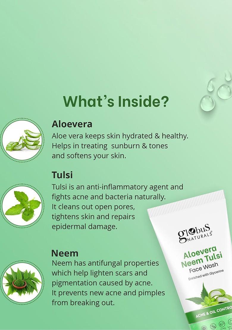 Globus Naturals Aloe Vera Neem Tulsi Kesar Chandan Face Wash Gift Set