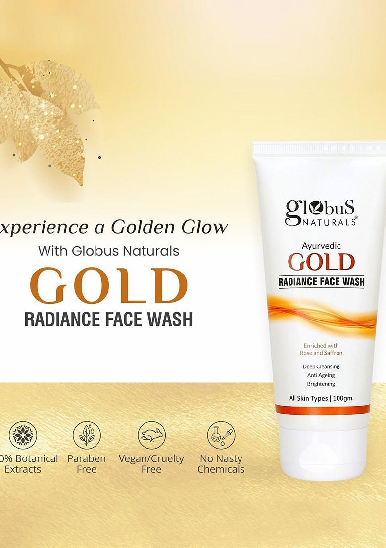 Globus Naturals Gold Radiance Anti Ageing Brightening Face Wash 100 Gm