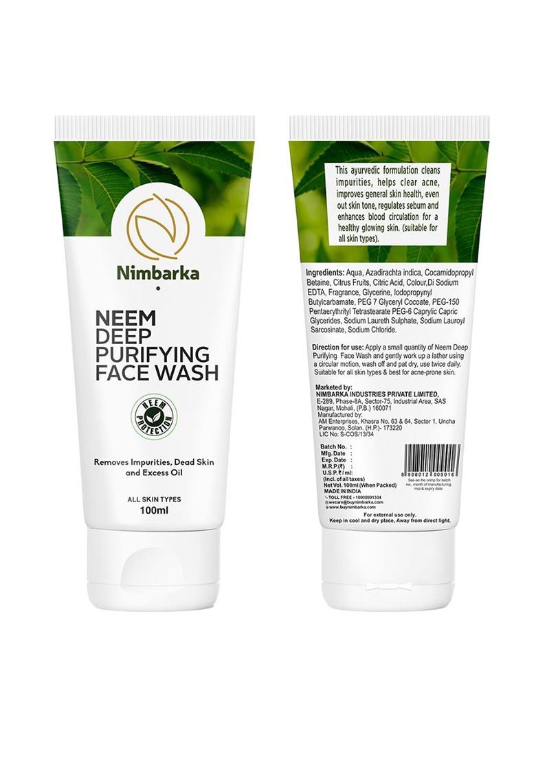 Nimbarka All Skin Types Neem Deep Purifying Face Wash For Acne Control 100 Ml