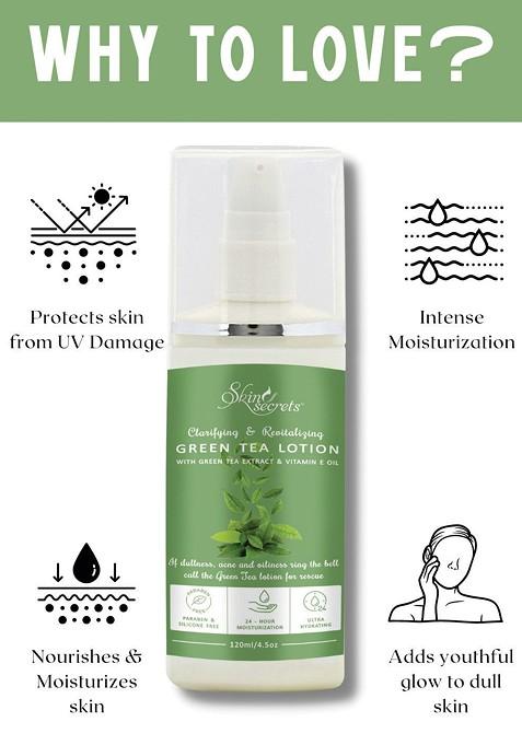 Skin Secrets Clarifying Revitalizing Green Tea Body Lotion With Vitamin E Oil 120 Ml