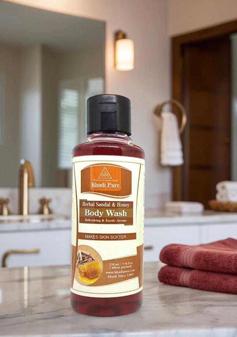 Khadi Pure Herbal Sandalwood Honey Body Wash 210 Ml