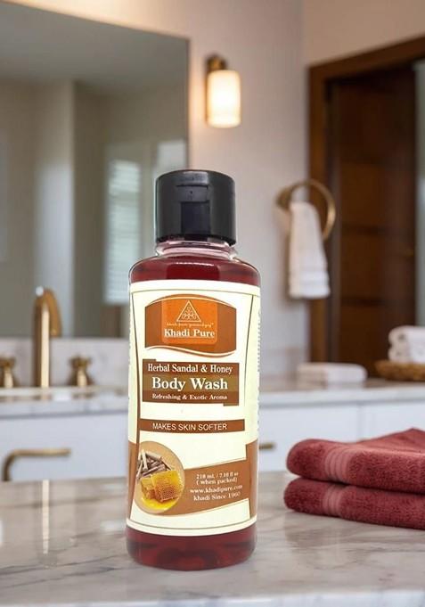 Khadi Pure Herbal Sandalwood Honey Body Wash 210 Ml